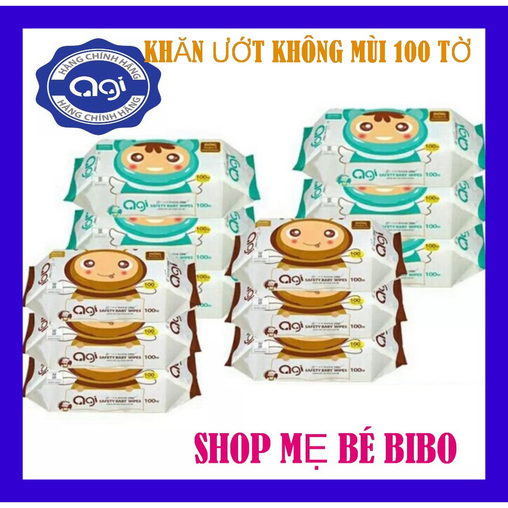 [MẪU MỚI] 10g Khăn ướt agi không mùi 100 tờ