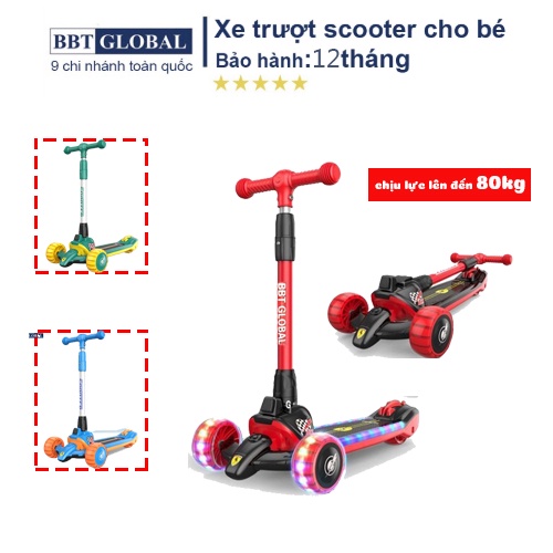 Xe trượt scooter cao cấp có nhạc và đèn phát sáng BBT GLOBAL KM989