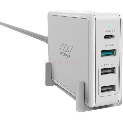 Sạc đa cổng Innostyle Gomax Pro 3USB 1Type-C PD80W IC80-4PD - Hàng chính hãng - Thiết kê nhỏ gọn 3USB,1Type-C tiện lợi