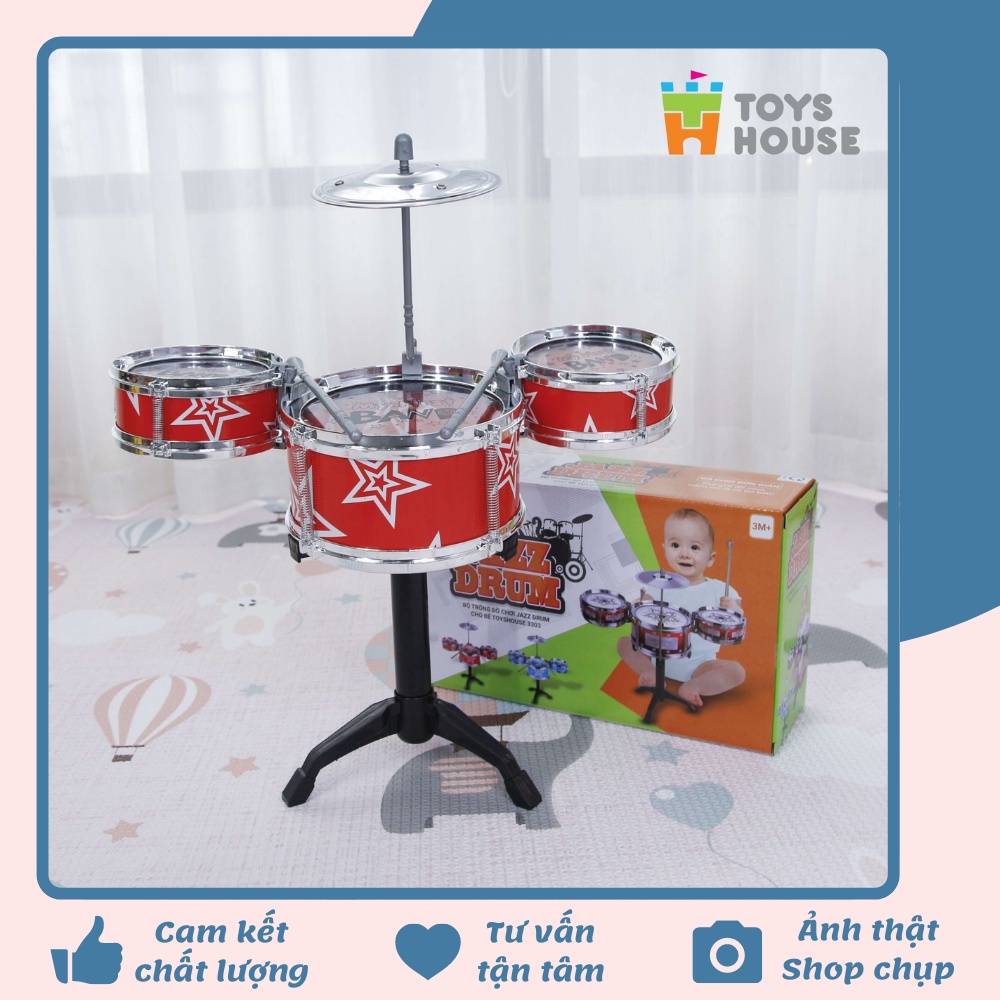 Đồ chơi hướng nghiệp bộ trống Jazz Drum Toys house nhạc cụ, âm nhạc cho bé