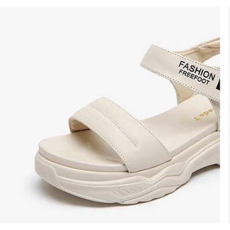 Xăng đan Thể Thao Đế Bằng Cao 5.5cm Quai Dán Mũi Tròn Cho Nữ