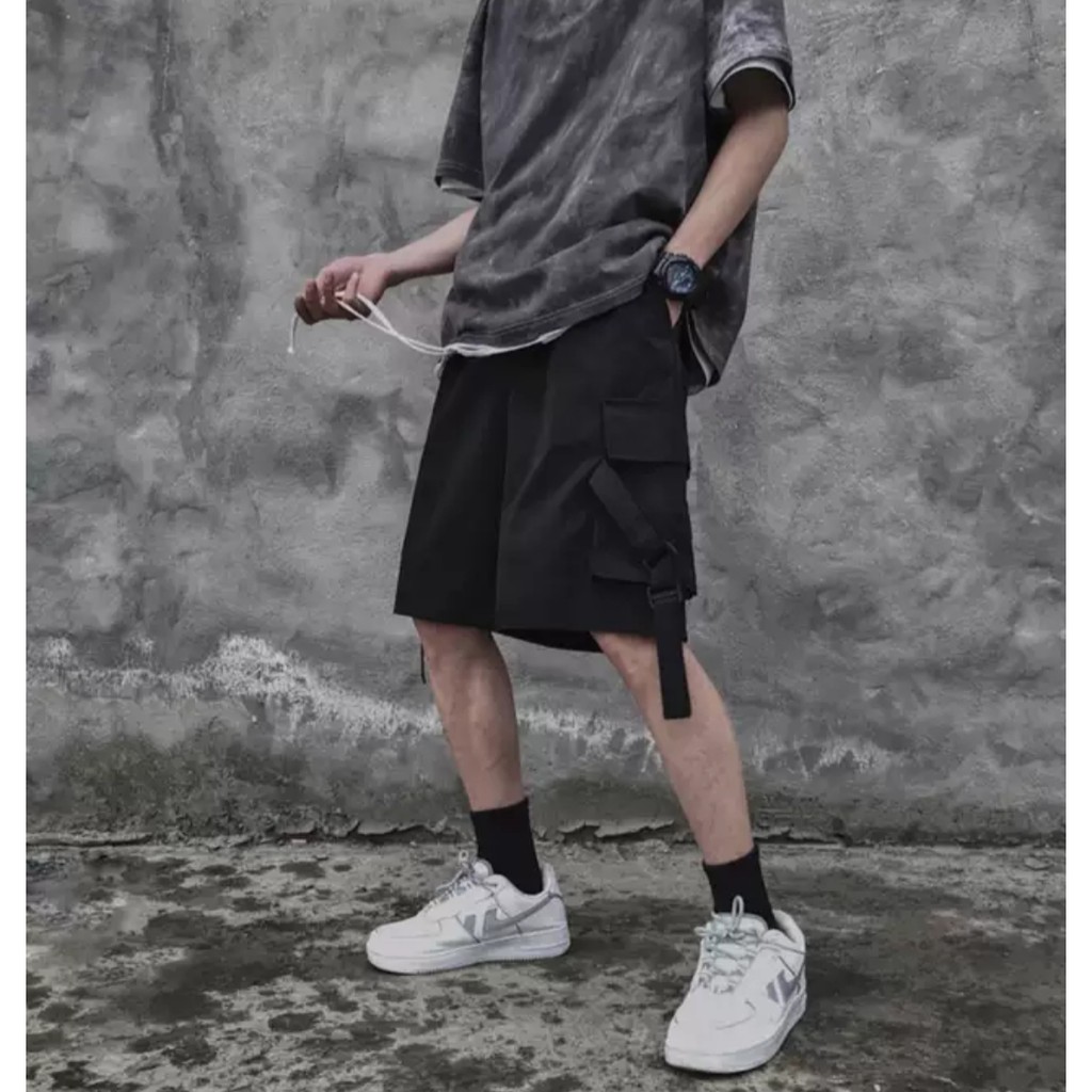 Short dù túi hộp phối dây ulzzang - ẢNH THẬT - quần sooc nam nữ