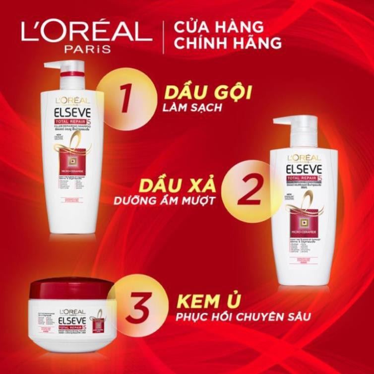 Dầu gội phục hồi tóc L'oreal Paris Elseve Total Repair 5 Repairing Shampoo 170ml/330ml/650ml