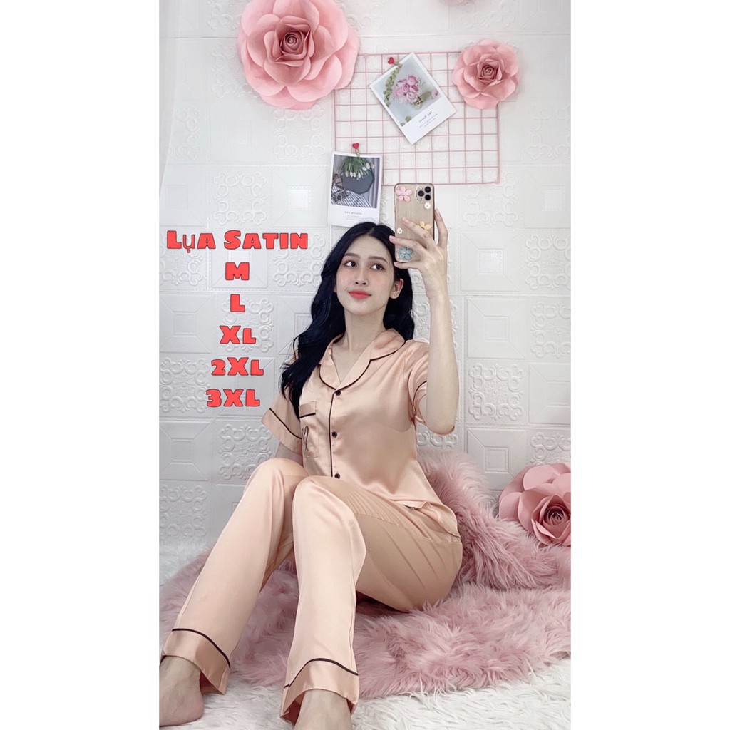 HÀNG CAO CẤP - SET ĐỒ BỘ LỤA SATIN DÀI TAY NGẮN | BigBuy360 - bigbuy360.vn