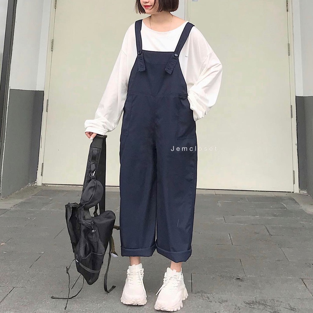 Yếm Quần Kaki Ống Suông Rộng Unisex Ulzzang - Quần Yếm Nữ YQ05