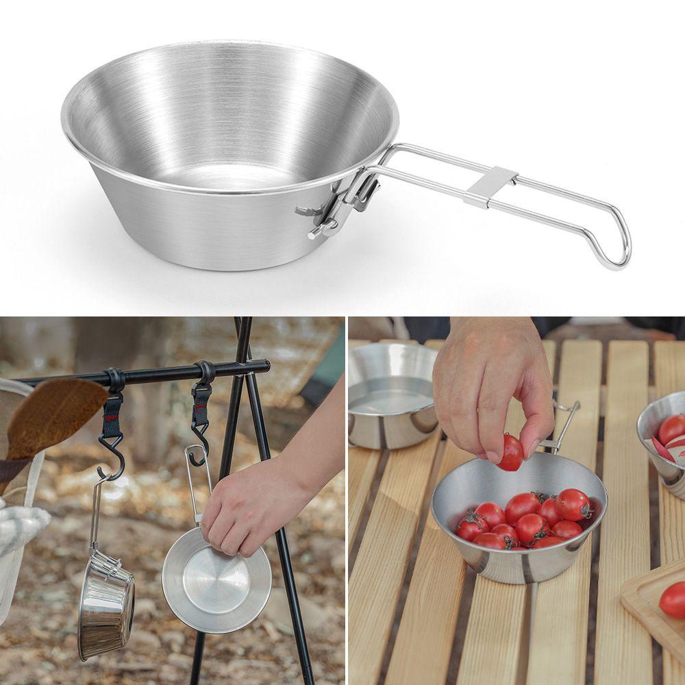 Tô Inox Có Tay Cầm Có Thể Gấp Gọn Tiện Dụng Mang Đi Cắm Trại