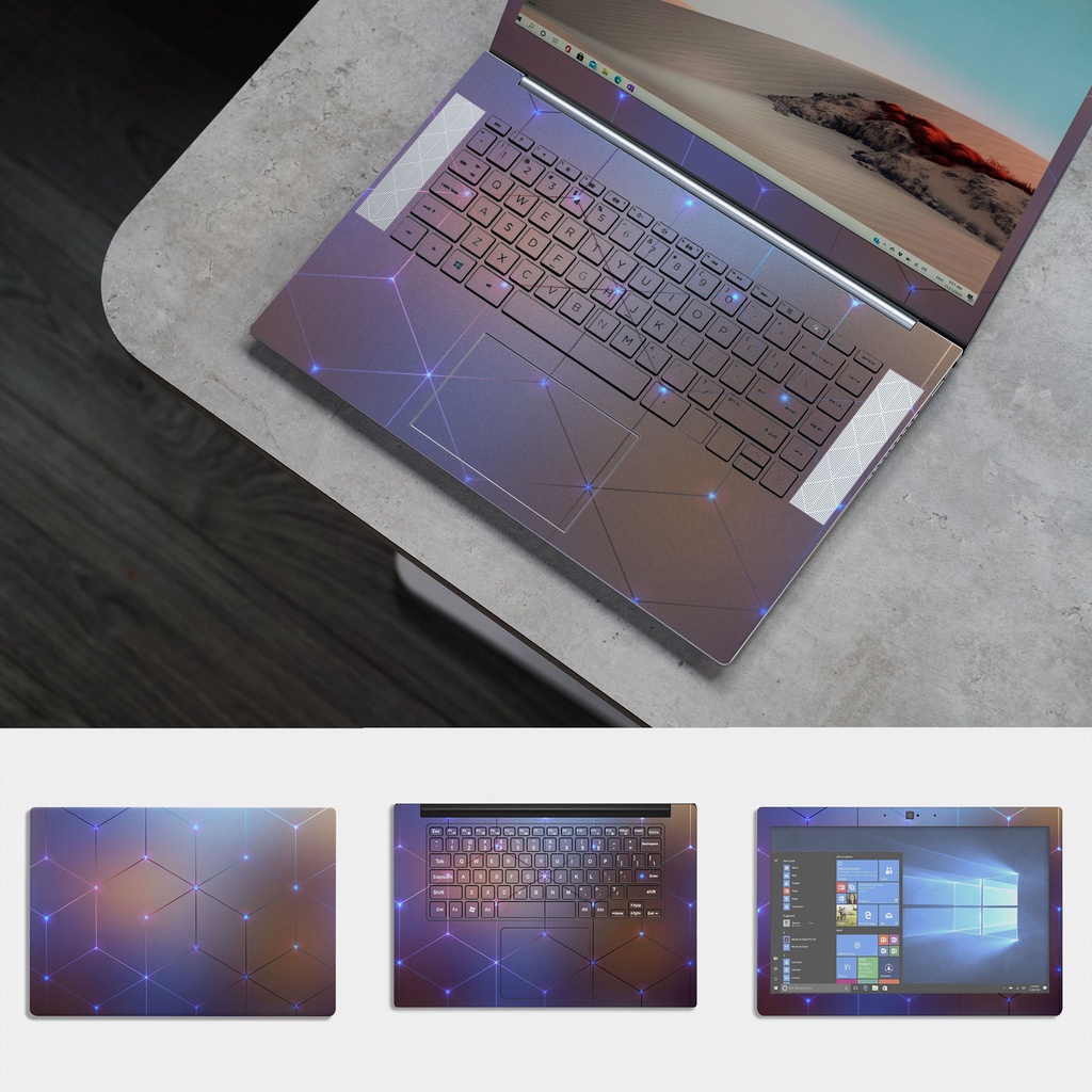 Skin Dán Laptop Mẫu Galaxy Tím - Miếng Dán Dành Cho Tất Cả Các Laptop - Đã Cắt Sẵn