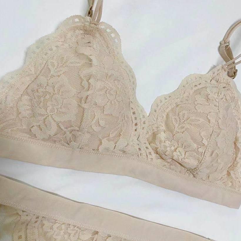 Bộ đồ lót không gọng siêu mỏng phối ren thiết kế quyến rũ cho nữ