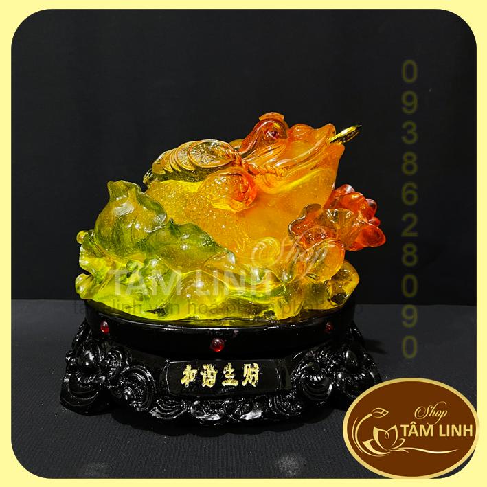 Cóc Ngậm Tiền Thiềm Thừ Phong Thủy đế  xoay 360 độ đặt ban thần tài.
