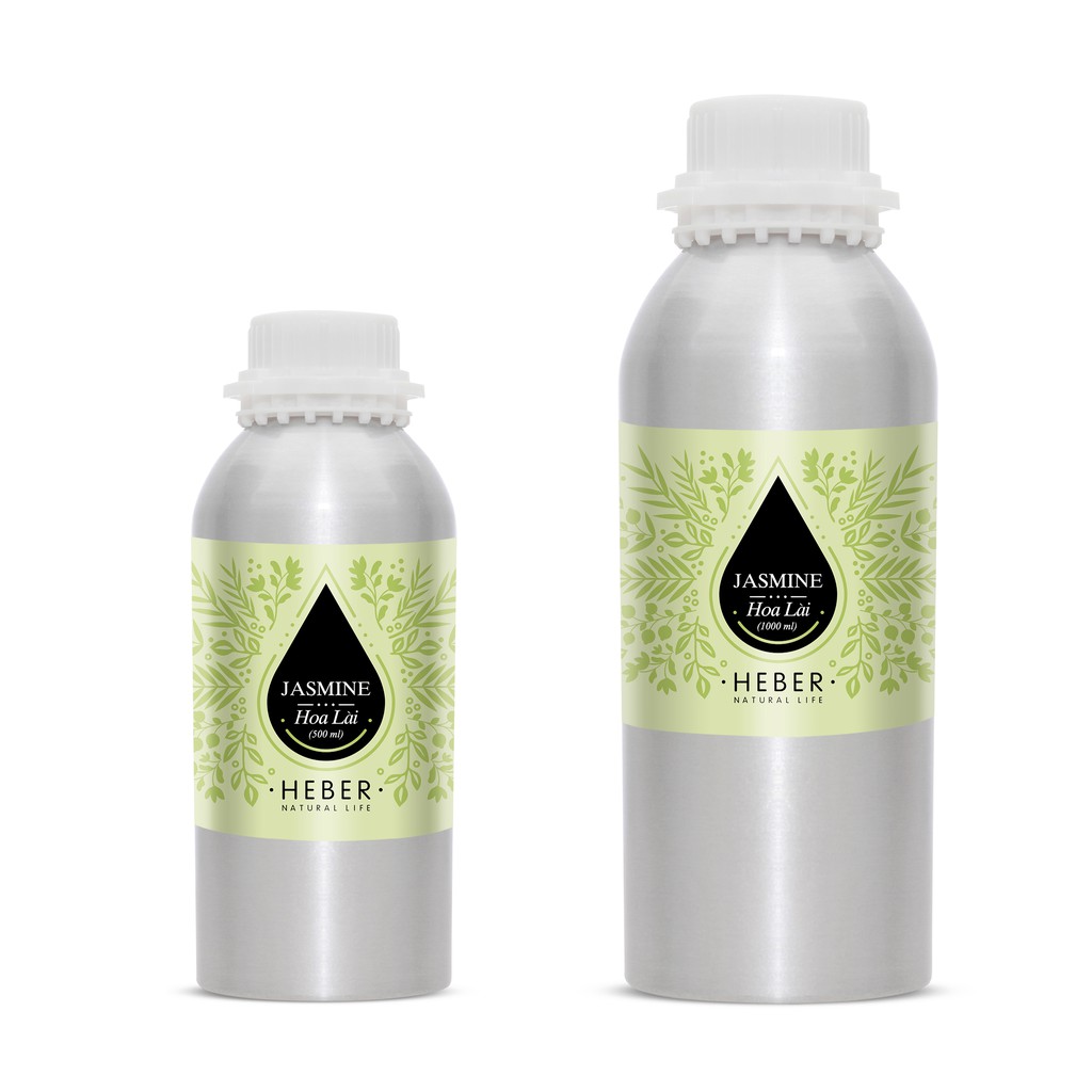 (Chai Lớn 500ml/1000ml)Tinh Dầu Hoa Lài (Nhài) Jasmine Heber Natural Life, Cao Cấp Nhập Khẩu, Thiên Nhiên Nguyên Chất