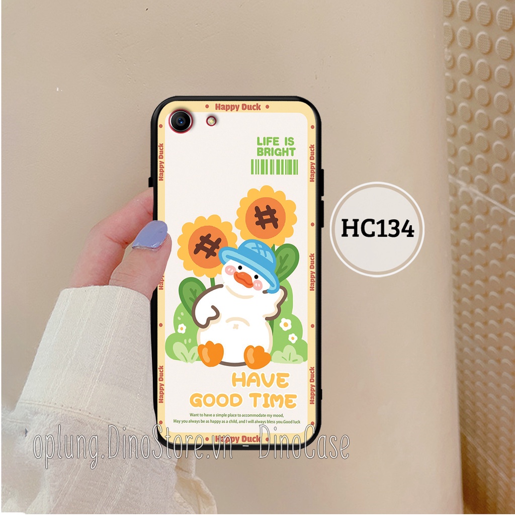 Ốp lưng Oppo A71/A83/A59/F1s in hình chú vịt vui vẻ may mắn, Lucky Duck dễ thương bảo vệ camera.