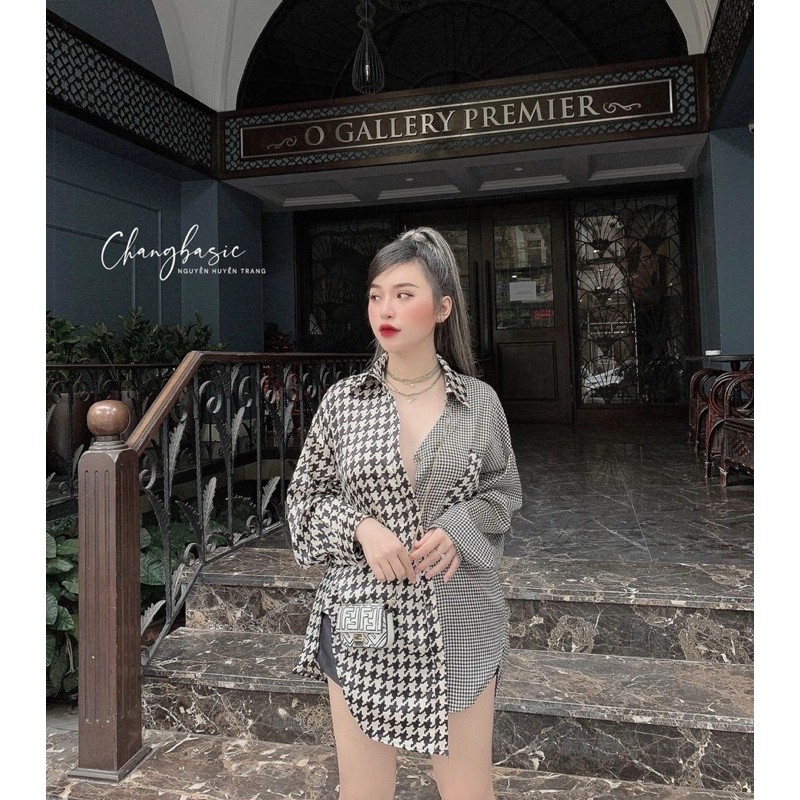🦚🦚Sơ mi phối màu cao cấp hàng shop cực đẹp form dài xịn kèm ảnh thật shop chụp🦚🦚
