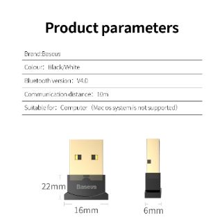 USB Bluetooth adapter cho Laptop máy tính Baseus chính hãng