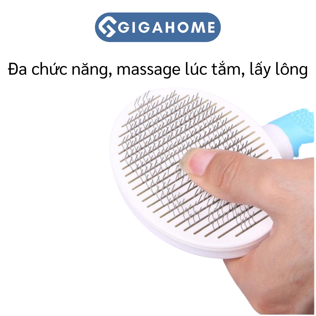 Lược Chải Lông Chó Mèo Có Nút Bấm GIGAHOME Massage Nhẹ Nhàng, Thoải Mái 8055