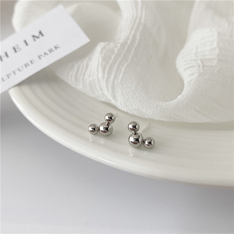 We Flower Khuyên tai nữ bạc S925 thiết kế hoạt hình chuột Mickey dễ thương