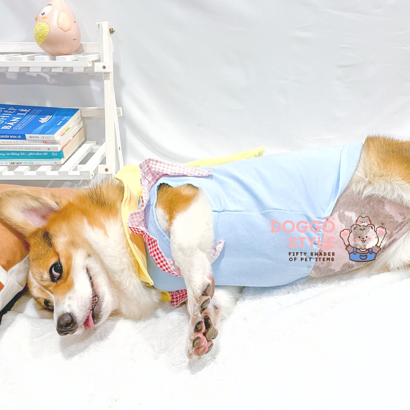 Áo Thun Ba Lỗ DoggoStyle Vải Cotton Ấm Mùa Thu Đông Cho Chó Lớn Size Bự Corgi Bull Pháp Pug Mặt Xệ Lạp Xưởng