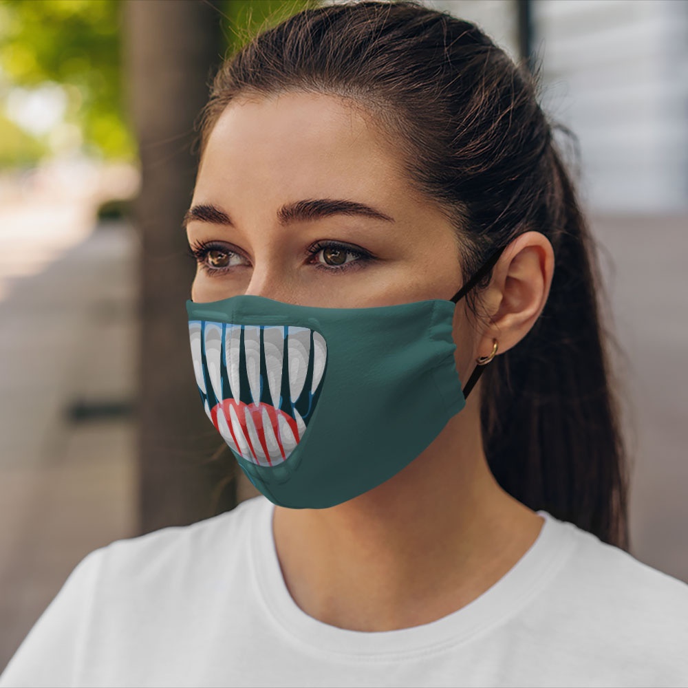 Khẩu trang vải in hình Monster_2766 CARTWELL cotton 100% ngăn bụi kháng khuẩn 2021 bảo vệ toàn diện