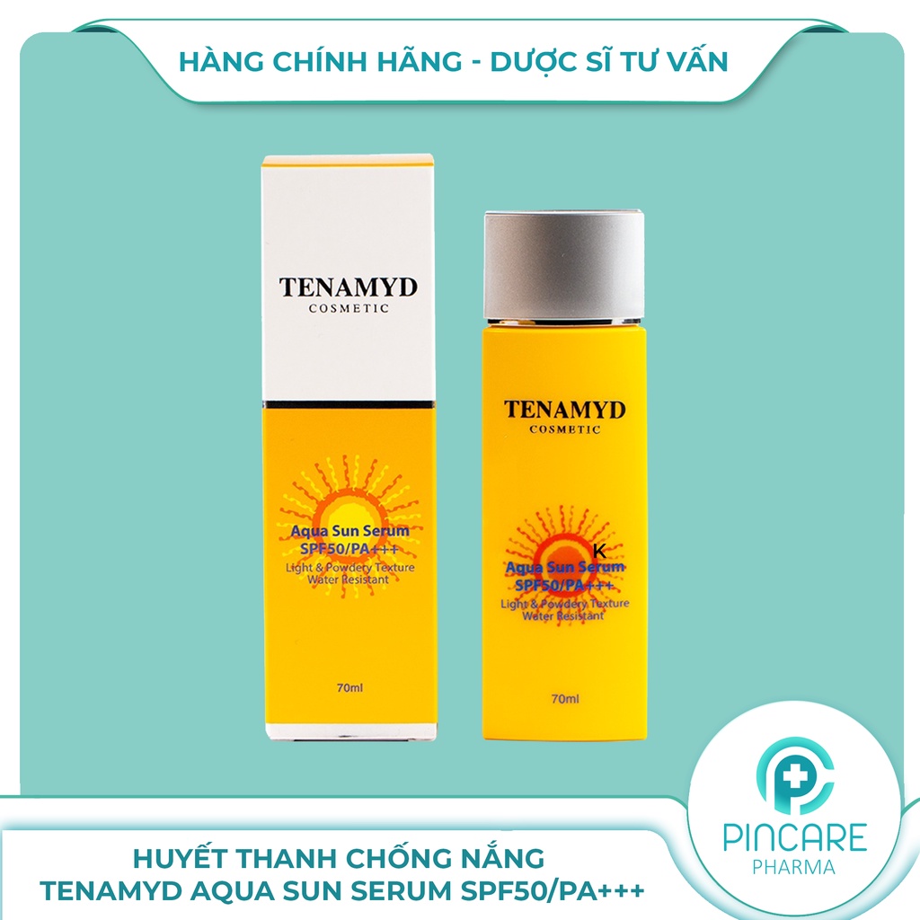 Huyết thanh chống nắng TENAMYD Aqua Sun Serum SPF50/PA+++ 70ml (trắng da) - Hàng chính hãng - Nhà thuốc PinCare