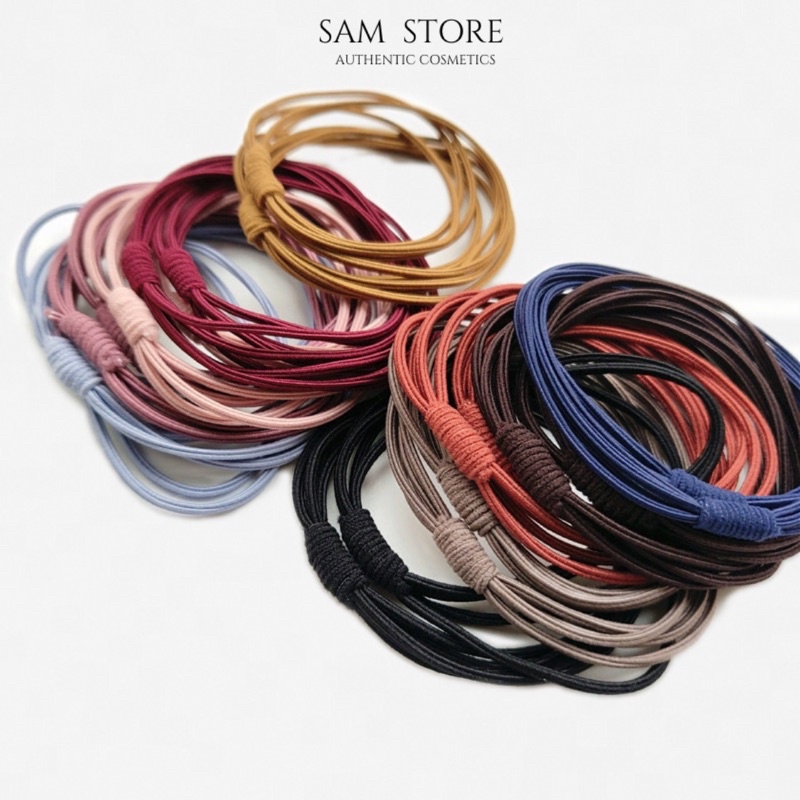 Dây buộc tóc, dây chun 4 sợi siêu dai nhiều màu, tiết kiệm cho các nàng tha hồ tạo kiểu tóc mỗi ngày