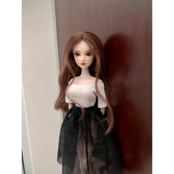 Set áo trễ vai váy dài đen size blythe,ob,xinyi,barbie