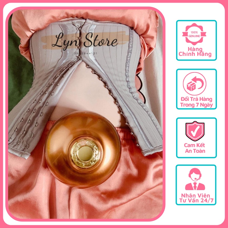 Combo đai nịt bụng latex Corset Chuẩn và cao gừng hoàng cung giảm eo hiệu quả hàng chính hãng tặng áo lót hạ size free