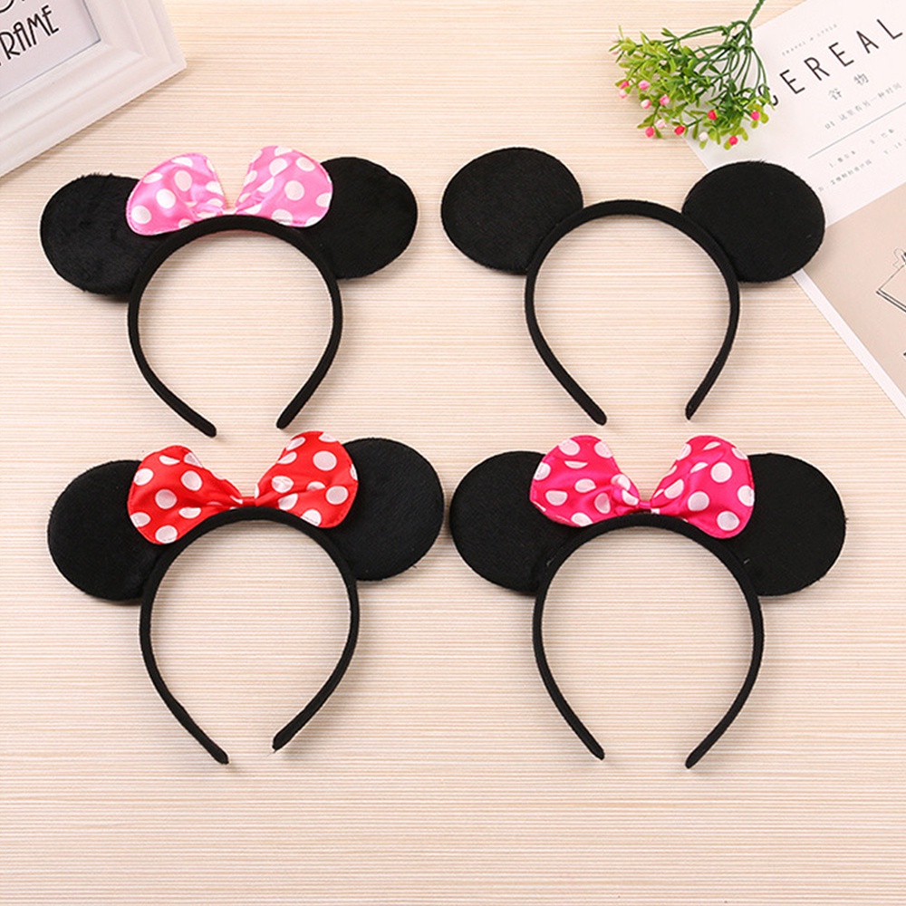 Băng đô cài tóc hình tai chuột Mickey thời trang nhiều màu cho bé gái