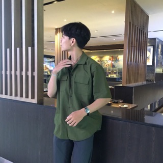 ♥️Áo sơ mi oversize style Hàn (nam nữ đều mặc đc)
