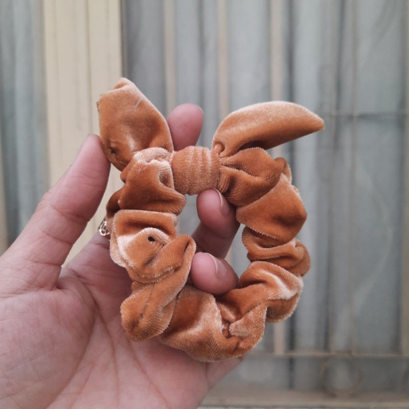 Dây Cột tóc vải nhung tai thỏ dễ thương