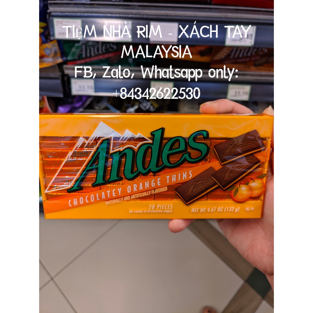 KẸO CHOCOLATE ANDES ĐỦ VỊ - XÁCH TAY MALAYSIA