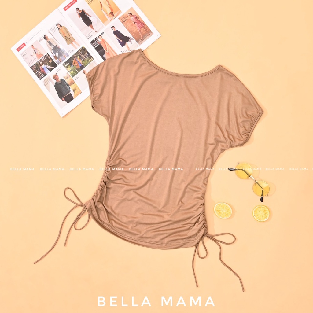 Áo thun bầu mùa hè thiết kế Bella | Áo bầu cotton 3 màu BE ĐEN XANH | Áo bầu nữ co dãn siêu mát| Áo bầu bigsize 45-80kg