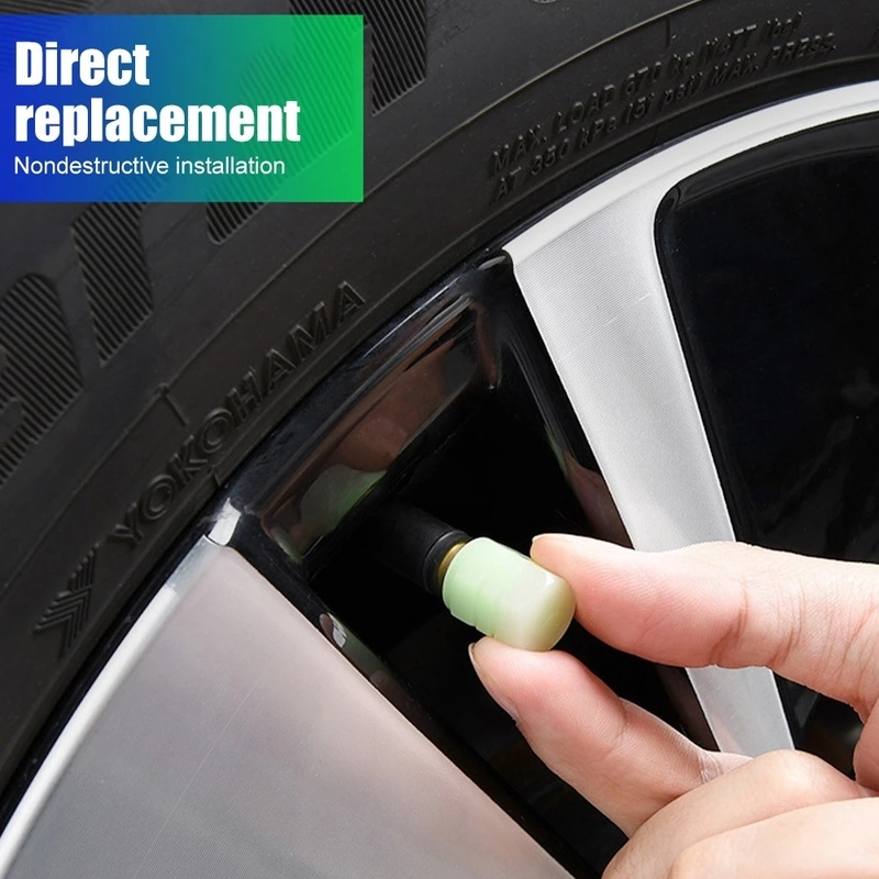 Set 1 / 4 Nắp Van Bánh Xe Hơi / Xe Máy Màu Xanh Lá Huỳnh Quang Chống Bụi Bẩn Thông Dụng