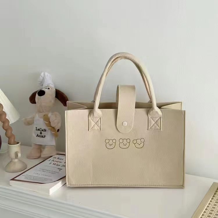 Túi Xách Tay Đựng Hộp Cơm Trưa Cỡ Lớn Thiết Kế Đơn Giản Dành Cho Nữ