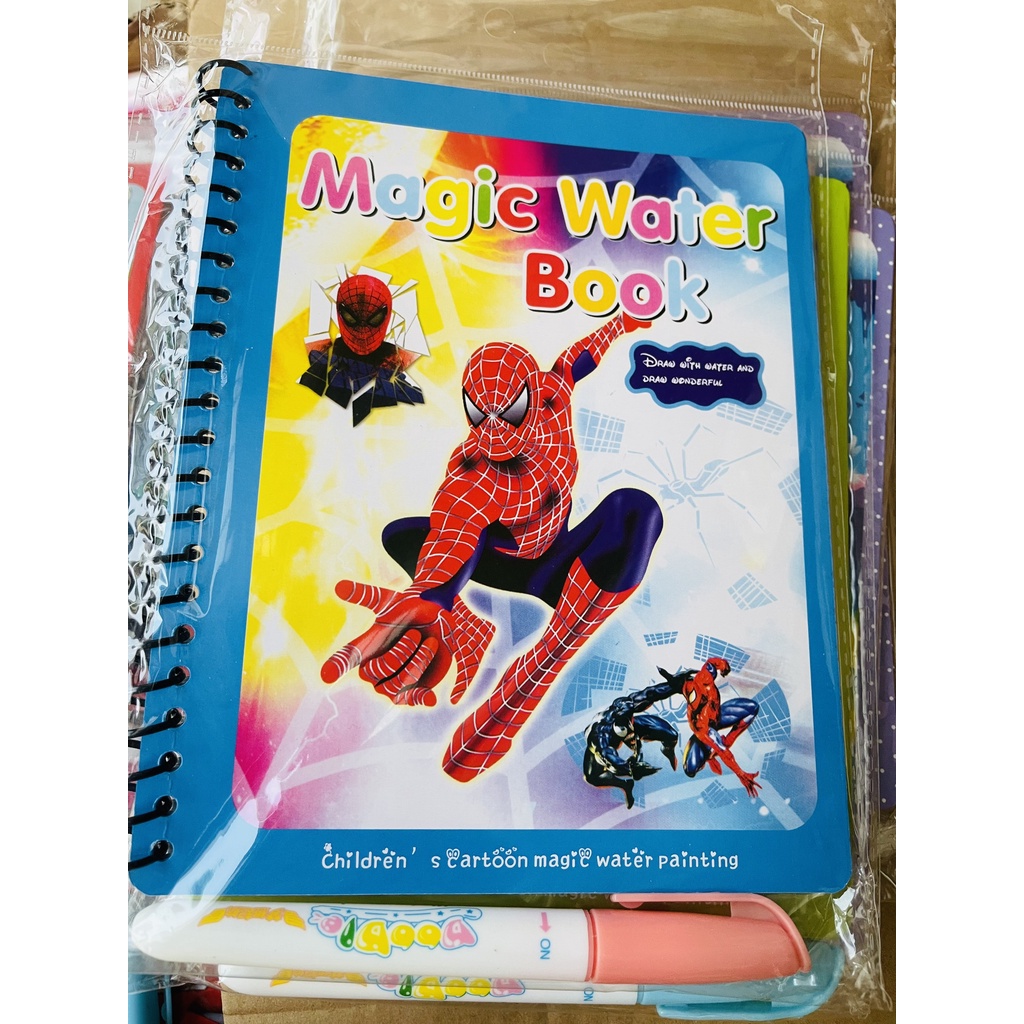 Đồ chơi magic book sách tô màu nước ma thuật, thần kỳ sử dụng nhiều lần, nhiều chủ đề cho bé