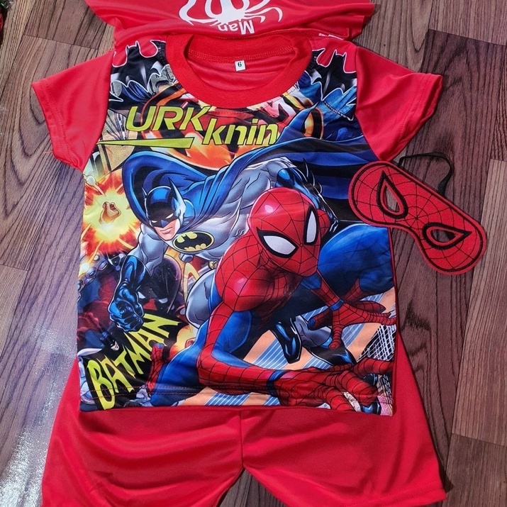 Bộ quần áo siêu nhân bé trai, bộ siêu nhân nhện cho bé 8-18kg Tunkid chất thun 3D mềm mịn