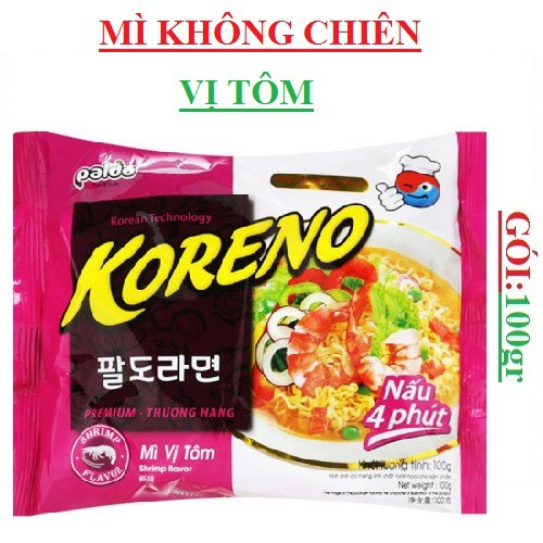 Lố 5 gói mì không chiên koreno jumbo paldo công nghệ Hàn quốc gói (100-:-120)gr