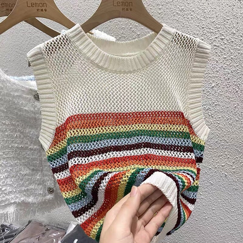 Áo lưới 7 sắc cầu vồng không tay