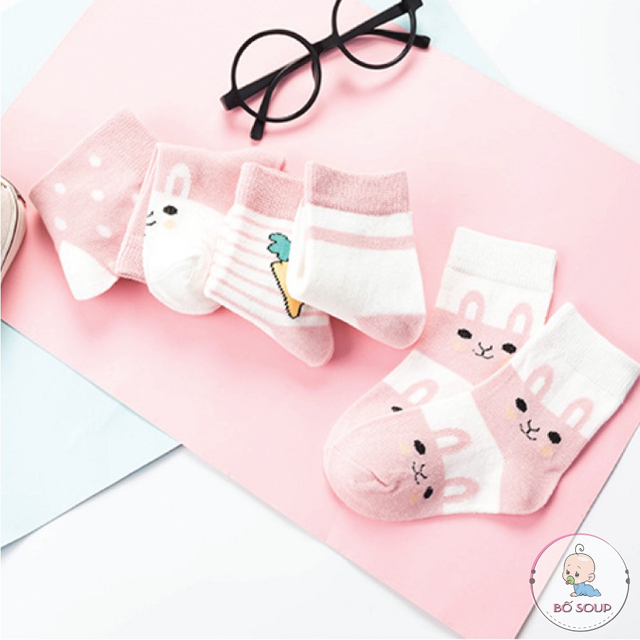 Set 5 Đôi Tất Cho Bé Hoạ Tiết Dễ Thương