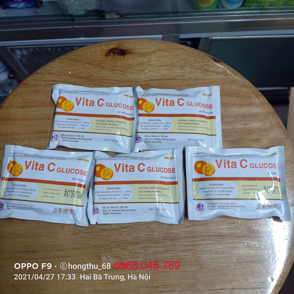 Viên ngậm Vita C Glucose gói 24 viên