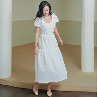 WHITELAZZ | Đầm cổ vuông dáng xoè tầng - Alexa Ruffled Dress