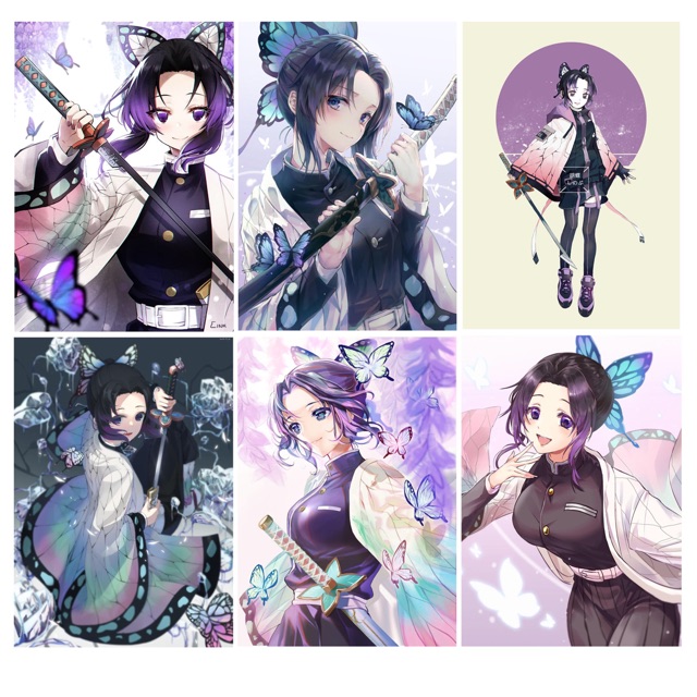 5 póter kimetsu no Yaiba  khổ a4 nhiều mẫu có đề can dán khác nhau ngẫu nhiên