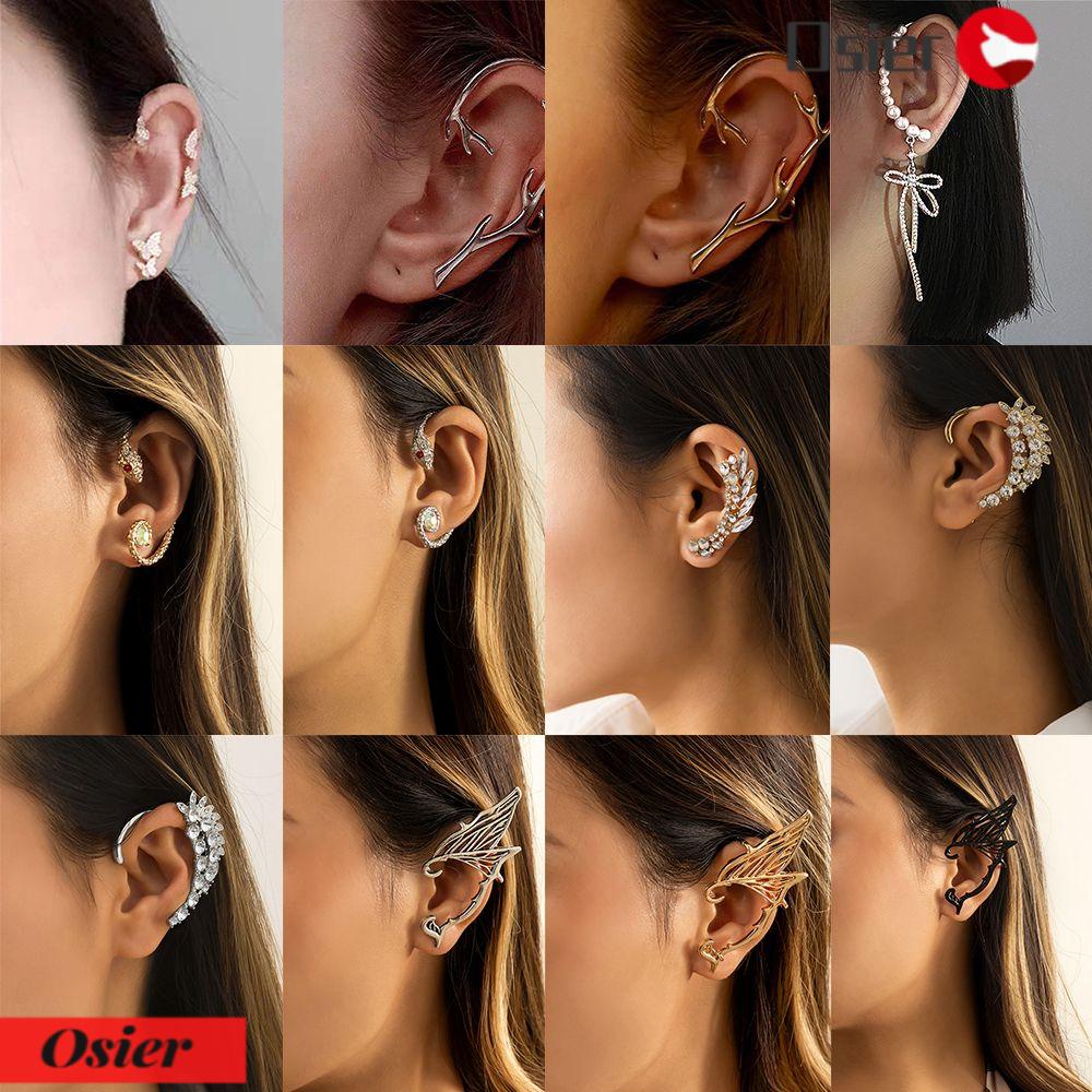Khuyên Vành Tai Không Xỏ Lỗ Đính Đá Zircon Giả Phong Cách Hàn Quốc 1 Cái