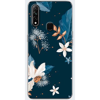 Ốp lưng oppo a31, a71, a83 in hình hoa trắng nền xanh