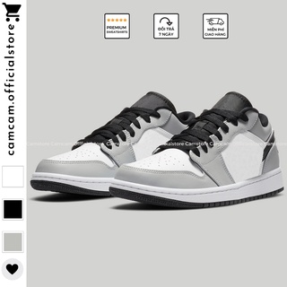 GIÀY THỂ THAO NAM NỮ CỔ THẤP PHỐI MÀU XÁM CHỈ ĐỎ CAMSTORE