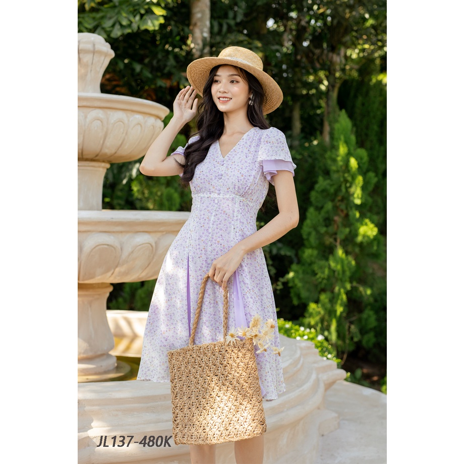 Jenny Le - Đầm dáng xòe phối màu đặc sắc - Selin Dress JL137 (Jenny Le)