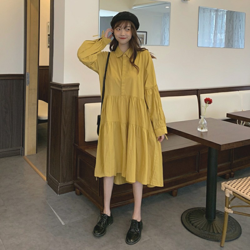 VÁY BABYDOLL CỔ ĐỨC DÀI TAY THU ĐÔNG