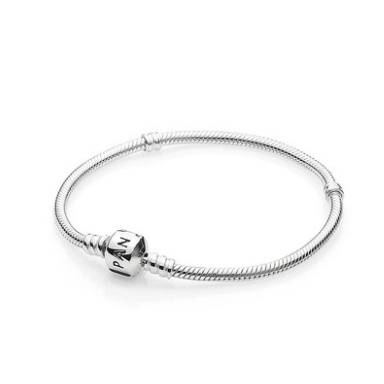 PANDORA Vòng Tay Bạc 925 Mặt Trái Tim Có Khóa Cài Hình Trái Tim