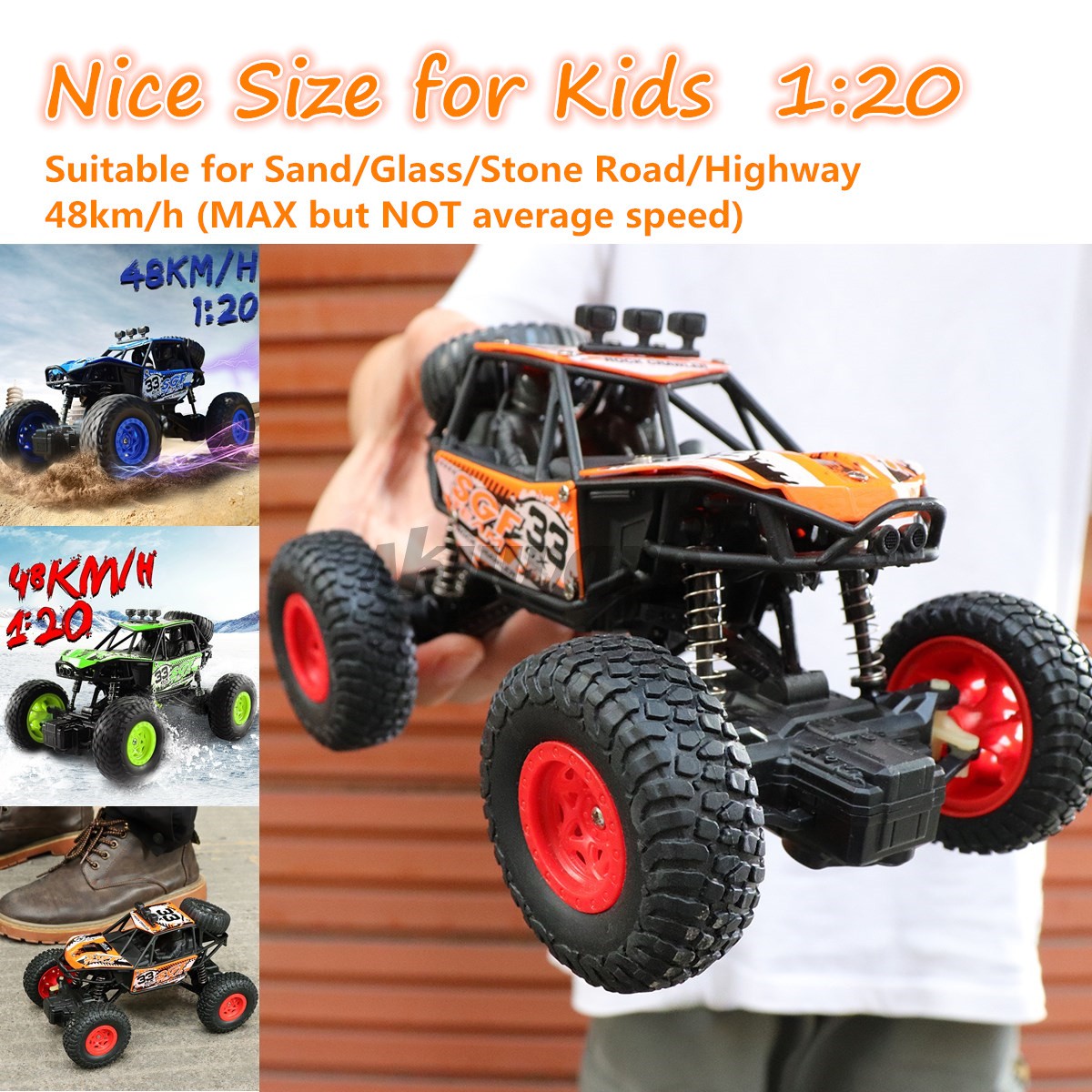 ROCK CRAWLER RC Xe Địa Hình Điều Khiển Từ Xa 2.4ghz 4 Bánh Tỉ Lệ 1 / 20