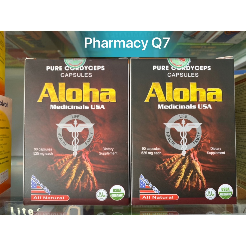 ⚡CHÍNH HÃNG⚡ Đông trùng hạ thảo Pure Cordyceps  Aloha ⚡PHARMACY Q7⚡ H90 viên tăng cường khả năng miễn dịch