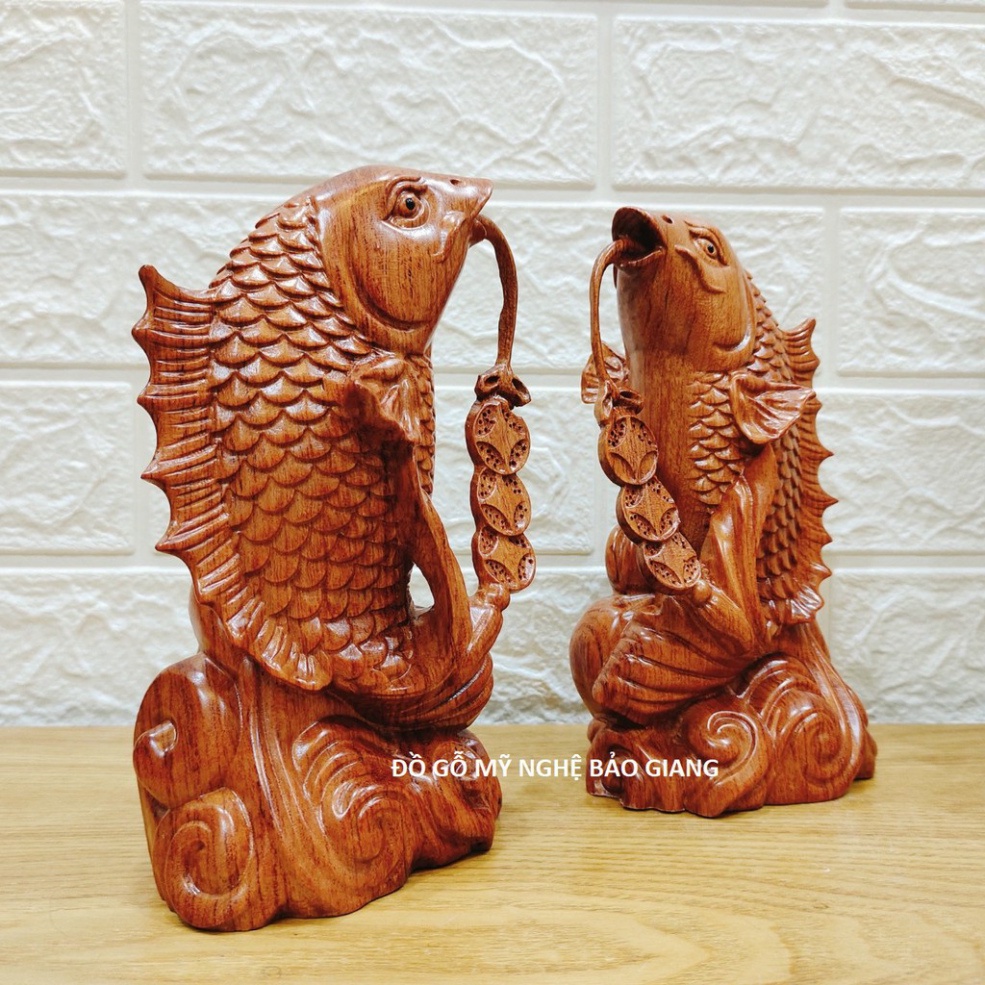 Cặp cá song ngư gỗ hương