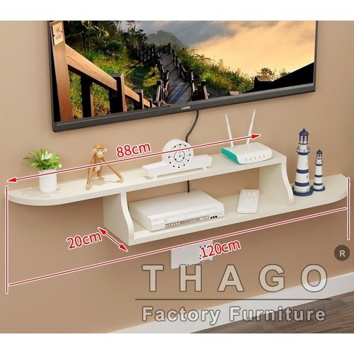 Kệ tivi treo tường nhỏ gọn cho tivi 32inch gỗ công nghiệp MDF lõi xanh Thái Lan Thago